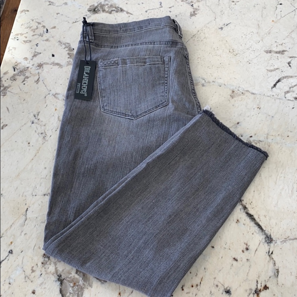 Blank nyc scissor cut gray jeans